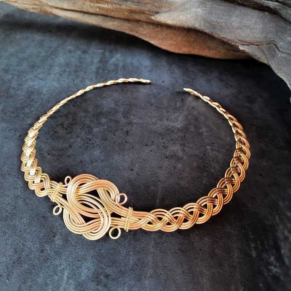 Bisjoux Jewelry - Brass woven braided adjustable choker necklace …